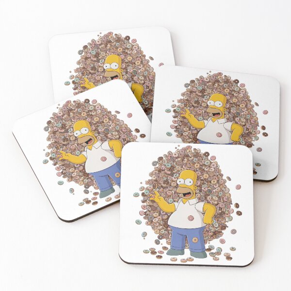 Item preview, Homer Simpson Standing with Huge Donut Pile Cartoon designed and sold by DohLab.
