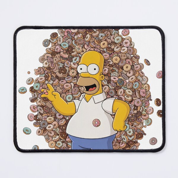 Item preview, Homer Simpson Standing with Huge Donut Pile Cartoon designed and sold by DohLab.