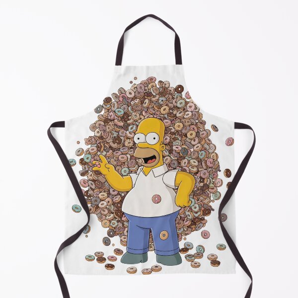 Item preview, Homer Simpson Standing with Huge Donut Pile Cartoon designed and sold by DohLab.