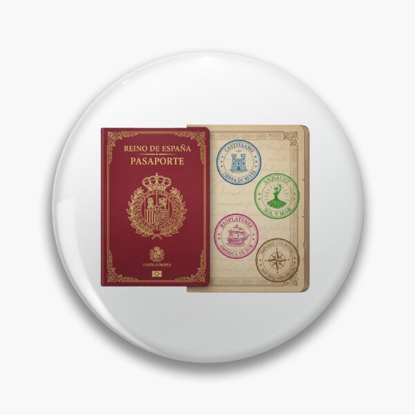 Item preview, Spanish language passport stamps Castellano Rioplatense polyglot vintage gift designed and sold by language-des.