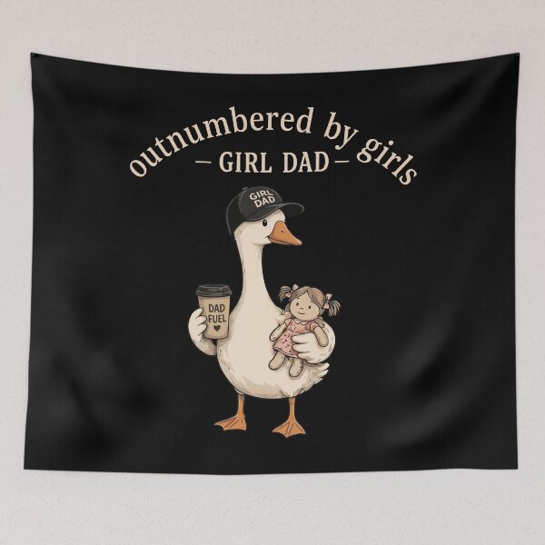 Item preview, Outnumbered By Girls Funny Girl Dad designed and sold by moabeArtistic.