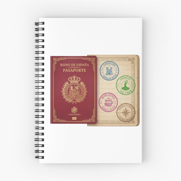 Item preview, Spanish language passport stamps Castellano Rioplatense polyglot vintage gift designed and sold by language-des.