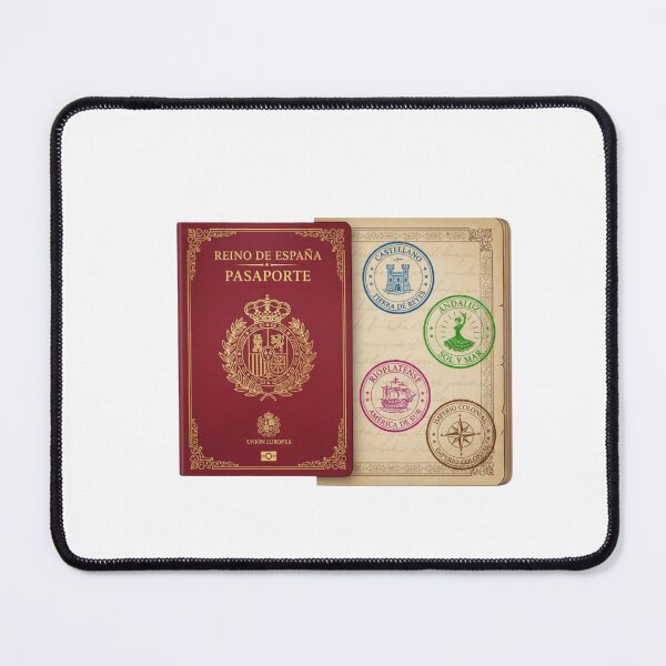 Item preview, Spanish language passport stamps Castellano Rioplatense polyglot vintage gift designed and sold by language-des.