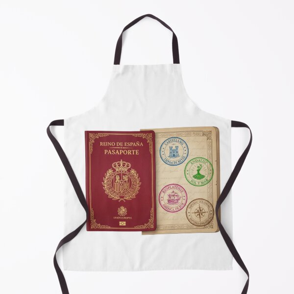 Item preview, Spanish language passport stamps Castellano Rioplatense polyglot vintage gift designed and sold by language-des.