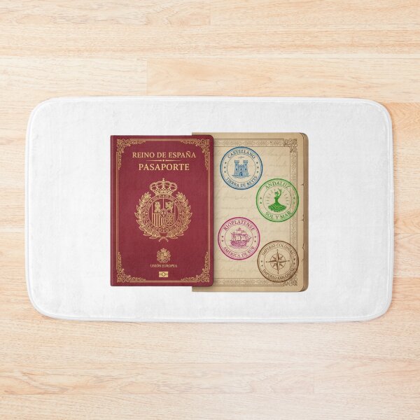 Item preview, Spanish language passport stamps Castellano Rioplatense polyglot vintage gift designed and sold by language-des.