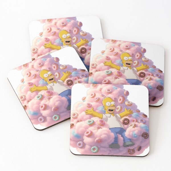 Item preview, Homer Simpson Floating in Pink Cotton Candy Donut Cloud designed and sold by DohLab.