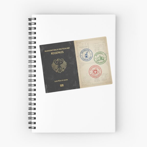 Item preview, German language passport stamps Hochdeutsch Bayerisch polyglot vintage gift designed and sold by language-des.