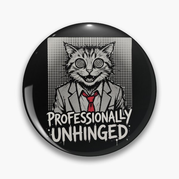 Item preview, Professionally Unhinged Cat Suit Spiral Eyes Grunge Dark Humor designed and sold by cabana.space.