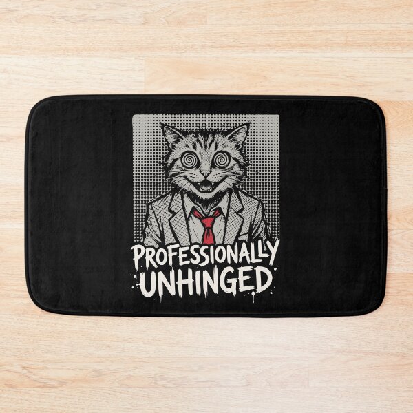 Item preview, Professionally Unhinged Cat Suit Spiral Eyes Grunge Dark Humor designed and sold by cabana.space.