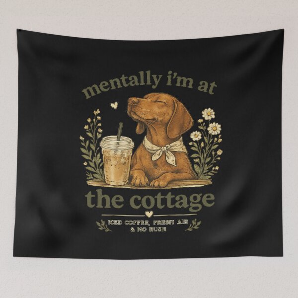 Item preview, Mentally I’m At The Cottage Shirt, Vizsla Lover Gift, Coffee Dog Mom Tee, Comfort Colors Style Shirt designed and sold by greatmar1.