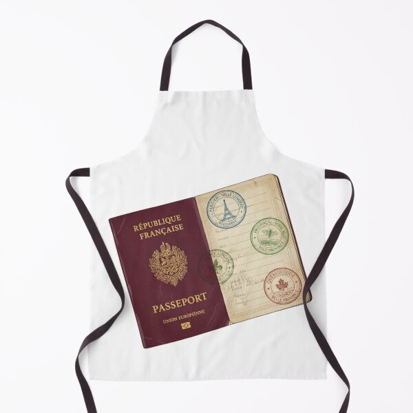 Item preview, French language passport stamps Parisien Québécois polyglot vintage gift designed and sold by language-des.