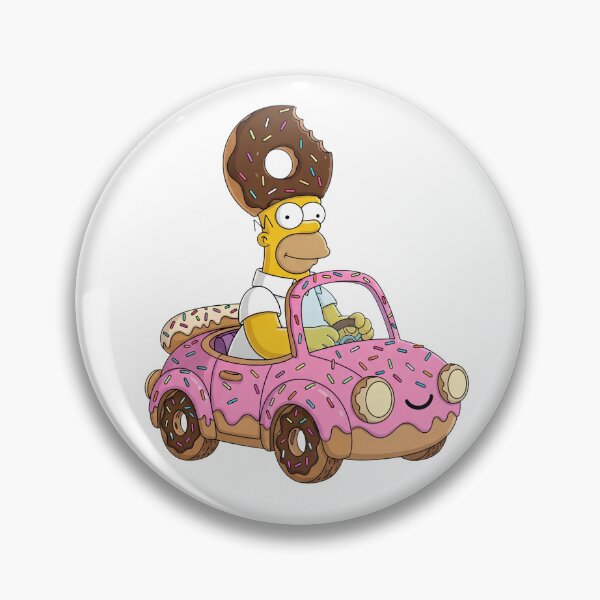 Item preview, Homer Simpson Driving a Pink Donut Car Cartoon designed and sold by DohLab.