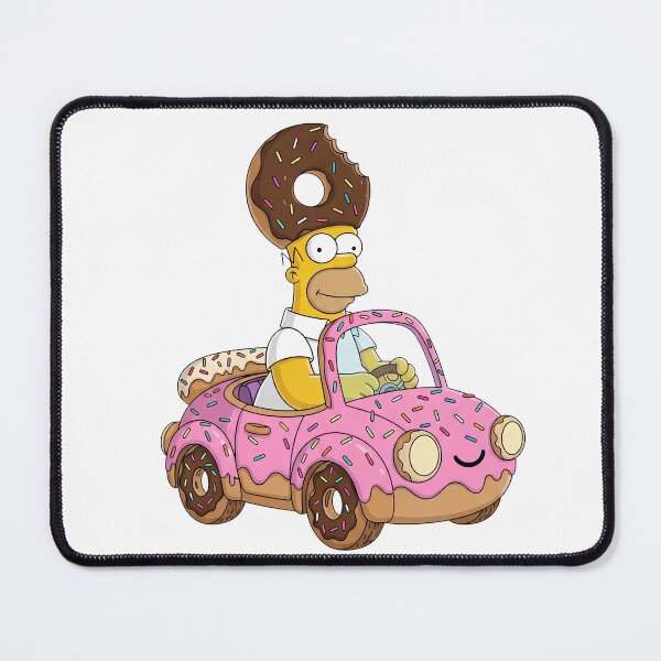 Item preview, Homer Simpson Driving a Pink Donut Car Cartoon designed and sold by DohLab.