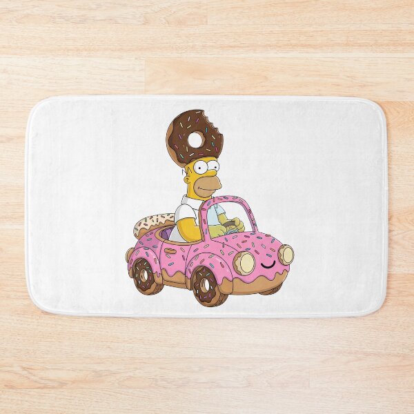 Item preview, Homer Simpson Driving a Pink Donut Car Cartoon designed and sold by DohLab.
