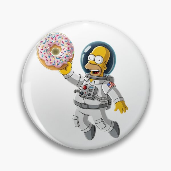 Item preview, Astronaut Homer Simpson with Giant Space Donut Cartoon designed and sold by DohLab.