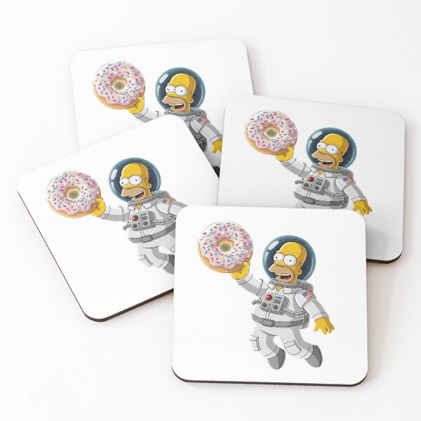 Item preview, Astronaut Homer Simpson with Giant Space Donut Cartoon designed and sold by DohLab.