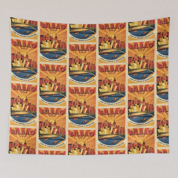 Item preview, Bilbao Spain 1950s Vintage Travel Tourism designed and sold by TravelersGems.