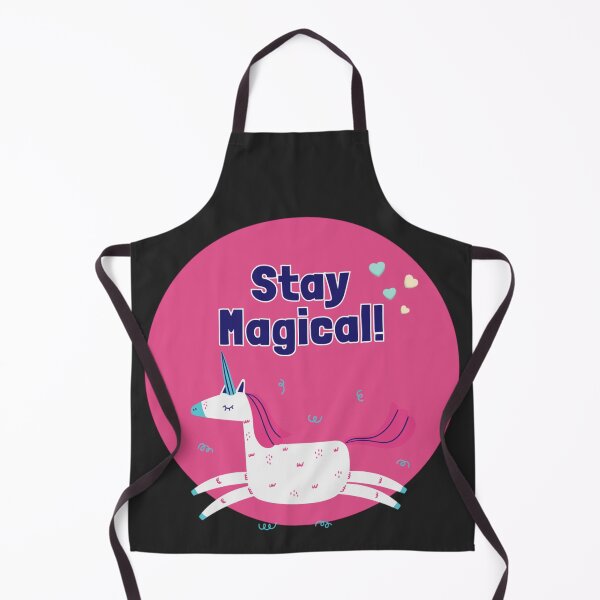 Item preview, Stay Magical! Cute Pink Unicorn Typography Badge & Positive Affirmation Sticker designed and sold by Yasmine Mohammed.
