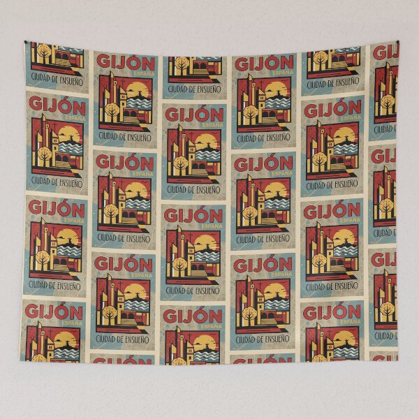 Item preview, Gijon Spain 1950s Vintage Travel Tourism designed and sold by TravelersGems.