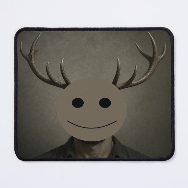 Item preview, Smiling Antler Man | Weirdcore Surreal Portrait Art designed and sold by Jankes88.