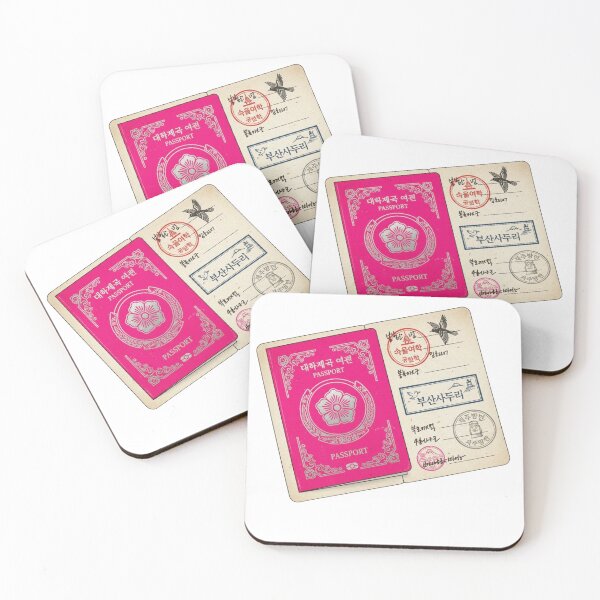Item preview, Korean language passport stamps dialect learner polyglot vintage gift designed and sold by language-des.