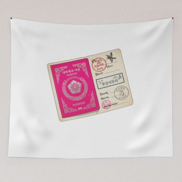 Item preview, Korean language passport stamps dialect learner polyglot vintage gift designed and sold by language-des.