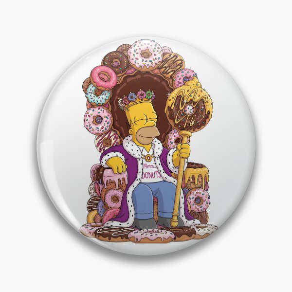 Item preview, King Homer Simpson Sitting on Donut Throne Cartoon designed and sold by DohLab.