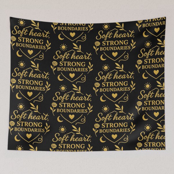 Item preview,  Soft Heart Strong Boundaries human Empowerment Self Love Quote design designed and sold by Soft Strength Studio.