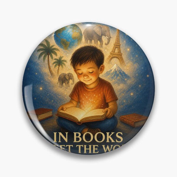 Item preview, In Books I Meet the World – Reading Changes Everything Art designed and sold by Novel Works Studio.