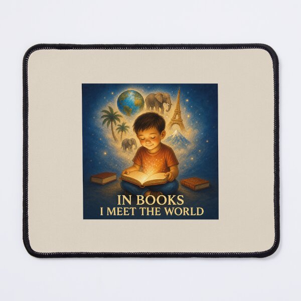 Item preview, In Books I Meet the World – Reading Changes Everything Art designed and sold by Novel Works Studio.
