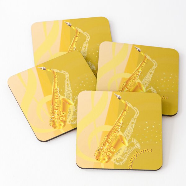 Item preview, A Saxophone In Hues Of Yellow & Gold designed and sold by BrightrDayMusicArt.