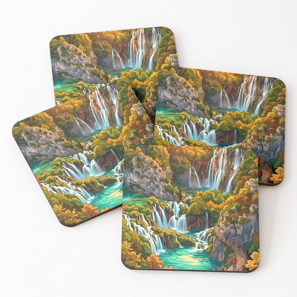 Item preview, Golden Hour Plitvice Lakes Travel Poster designed and sold by SpiriTravels.