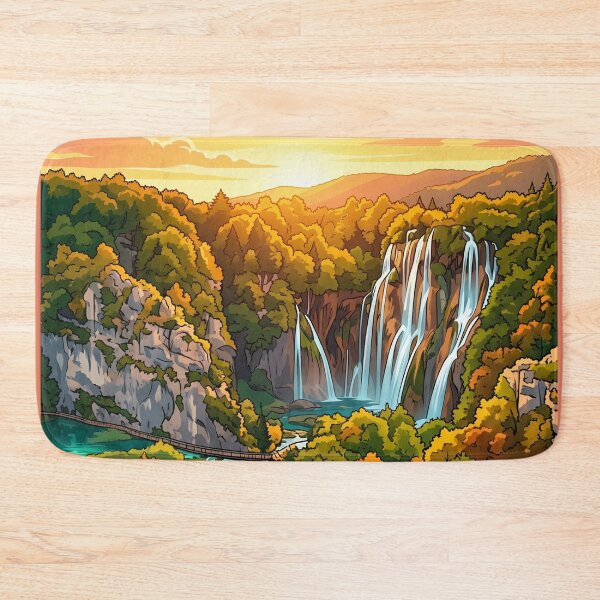 Item preview, Golden Hour Plitvice Lakes Travel Poster designed and sold by SpiriTravels.