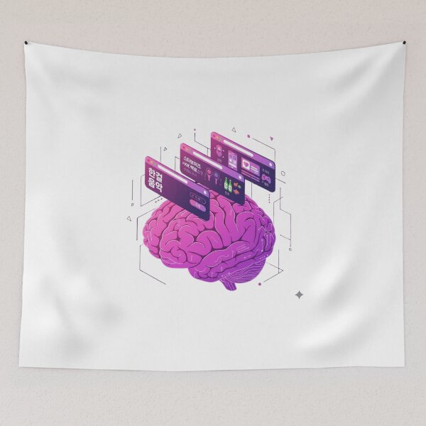 Item preview, Korean brain browser tabs language learner polyglot kpop tech gift designed and sold by language-des.