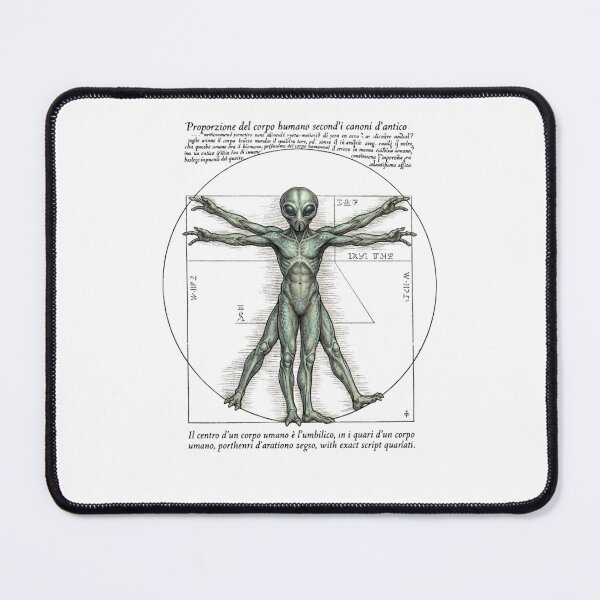 Item preview, Alien Vitruvian Man | Renaissance UFO Art Print designed and sold by TShak Clothing .