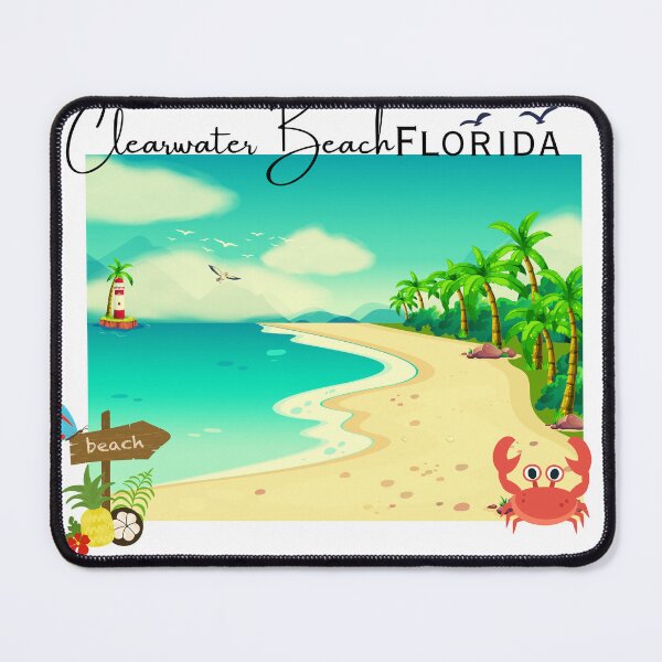 Item preview, Tropical Beach Paradise — Cute Crab, Lighthouse & Palm Trees Summer Cartoon Art designed and sold by DonnaRaine.