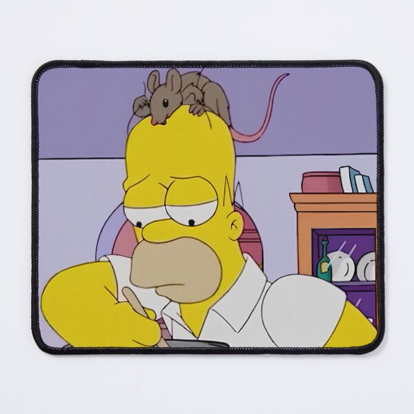 Item preview, Funny Homer Simpson Cooking with Rat on Head Cartoon designed and sold by DohLab.