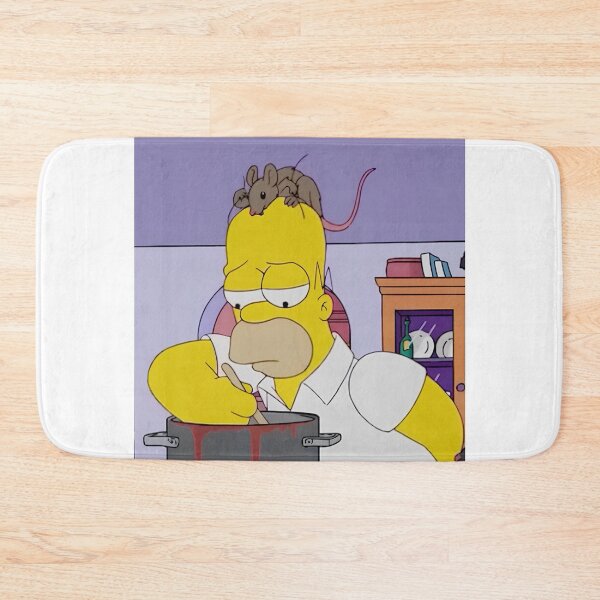 Item preview, Funny Homer Simpson Cooking with Rat on Head Cartoon designed and sold by DohLab.