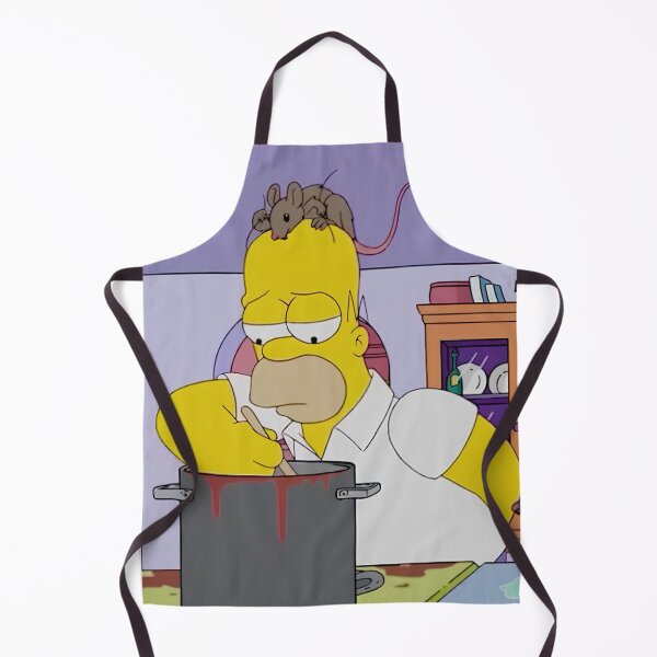 Item preview, Funny Homer Simpson Cooking with Rat on Head Cartoon designed and sold by DohLab.