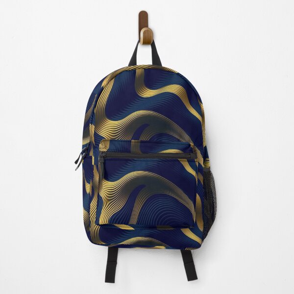 Item preview, Golden Flowing Lines Designs On Dark Royal Blue designed and sold by DEC02.