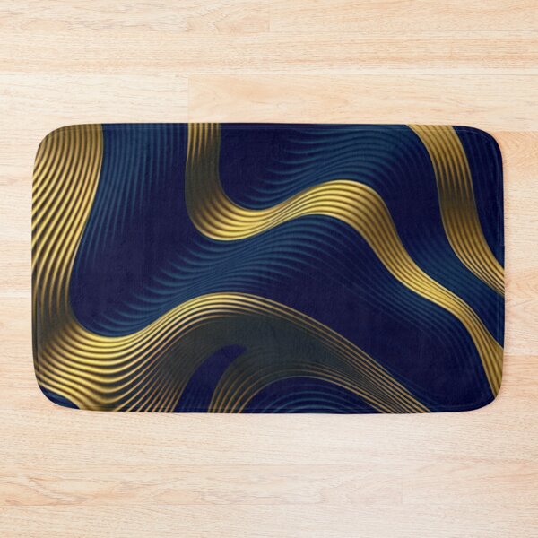 Item preview, Golden Flowing Lines Designs On Dark Royal Blue  designed and sold by DEC02.