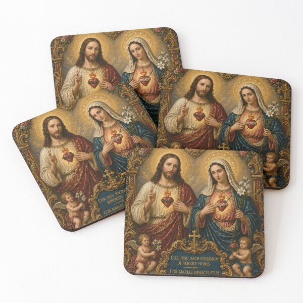 Item preview, Sacred Heart of Jesus and Immaculate Heart of Mary | Catholic Devotional Christian Artwork designed and sold by Crux Fidelis.