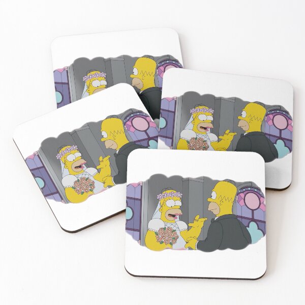 Item preview, Funny Homer Wedding Dress Marriage Scene Cartoon designed and sold by DohLab.