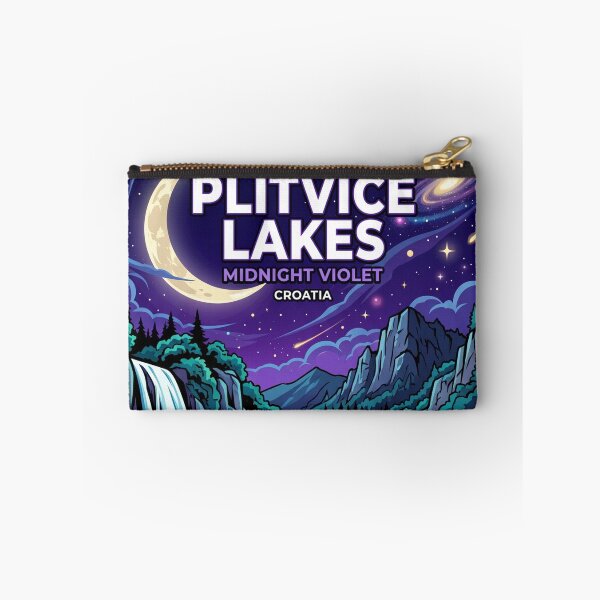 Item preview, Plitvice Lakes Twilight Violet Travel Poster designed and sold by SpiriTravels.