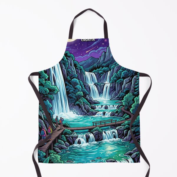 Item preview, Plitvice Lakes Twilight Violet Travel Poster designed and sold by SpiriTravels.