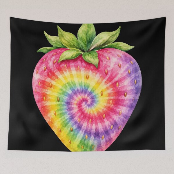 Item preview, Rainbow Tie Dye Strawberry Art designed and sold by jgvisualarts.