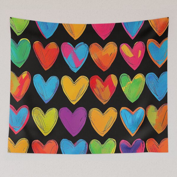 Item preview, Modern Contemporary Colorful Hearts Vibrant Designs Pattern designed and sold by DEC02.
