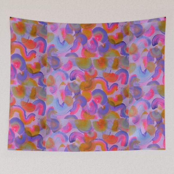Item preview, Rainbow Sunset original abstract painting designed and sold by Hannah Kaplan Art.