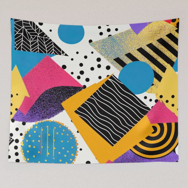Item preview, Memphis Style Retro 1980's Pink, Blue, Yellow Designs designed and sold by DEC02.