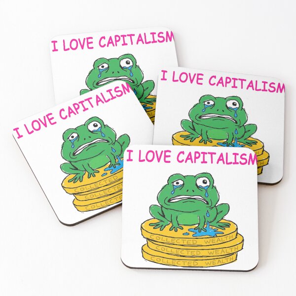 Item preview,  I Love Capitalism Sarcastic Frog Money Meme designed and sold by Retro Mood Co.